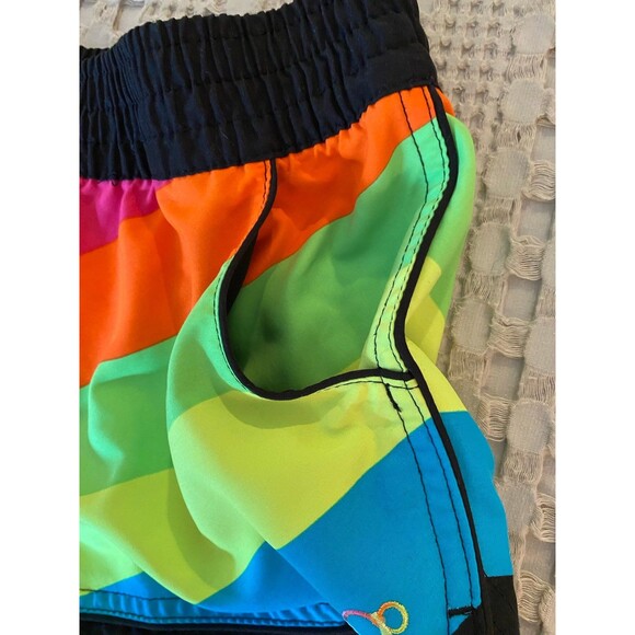 OP Junior Size Medium 7 -9 Bright Colored Short Shorts w/Pockets Elastic Waist - Picture 3 of 6